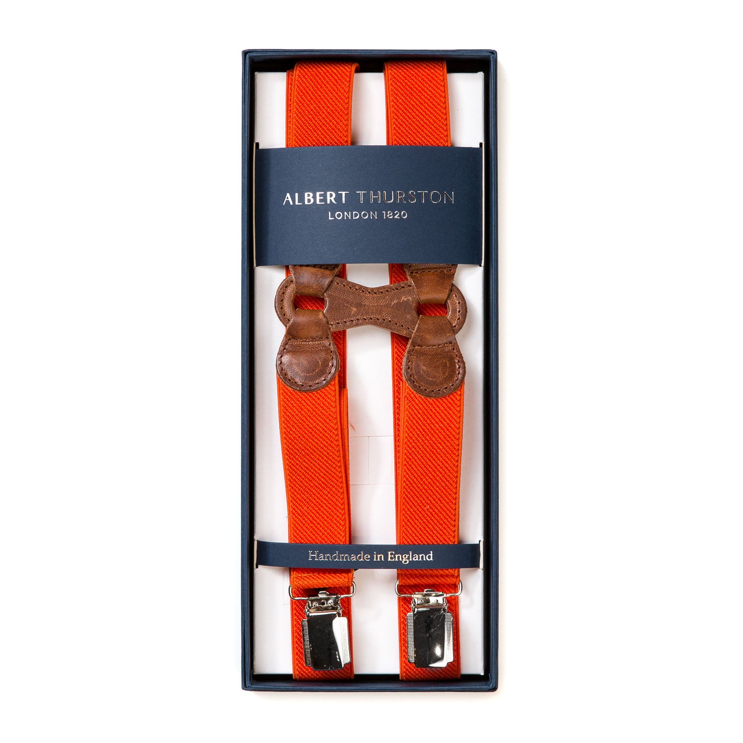 Orange Elastic Clip-On Suspenders "Infinity"